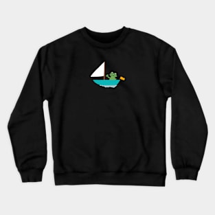 Frog in a Boat Crewneck Sweatshirt